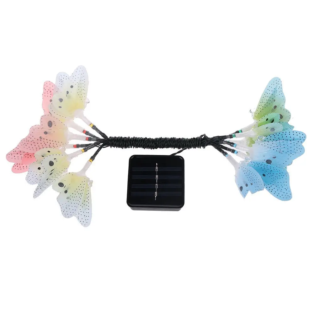 

New 12 Led Solar Powered Butterfly Fiber Optic Fairy String Waterproof Christmas Outdoor Garden Holiday Lights