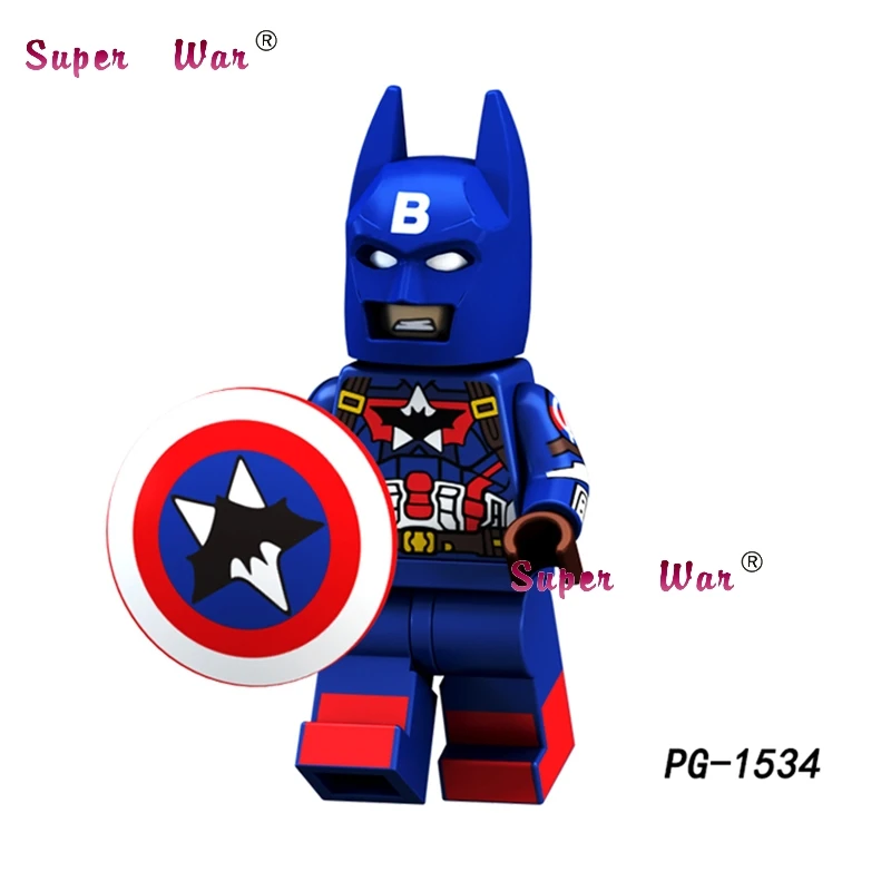 PG1534 Один строительный конструктор Бэтмен Капитан Америка Rocky Big Barda Free Namor Lara Croft power Joker игрушки для детей - Цвет: PG1534