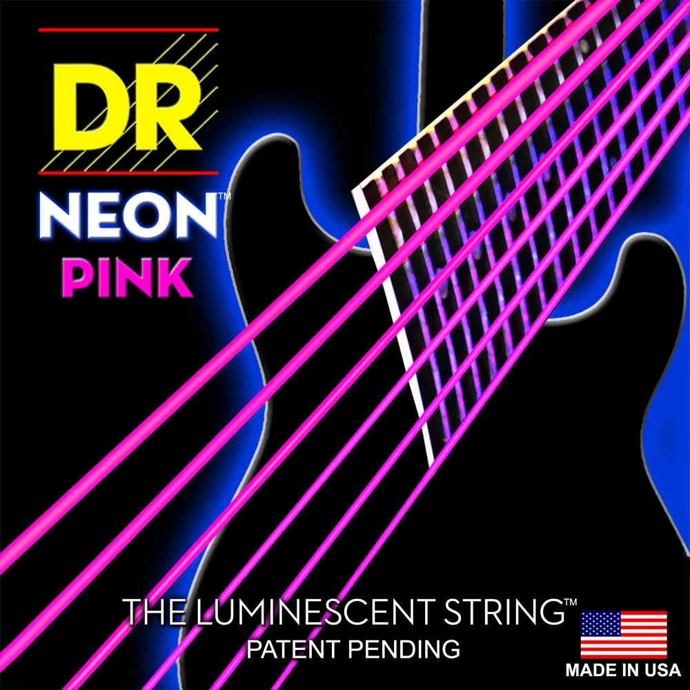 

DR K3 Hi-def Neon Pink Luminescent Electric Guitar Strings, Light 09-42 or Medium 10-46