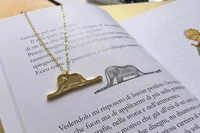 new baby elephant in snake charm necklace little le petit prince necklace love story cartoon image cute animal necklace jewelry