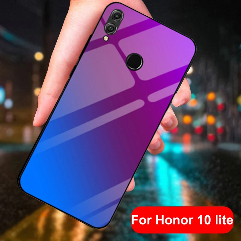 Чехол для Huawei Honor 10 lite однотонный чехол из закаленного стекла телефона чехлы