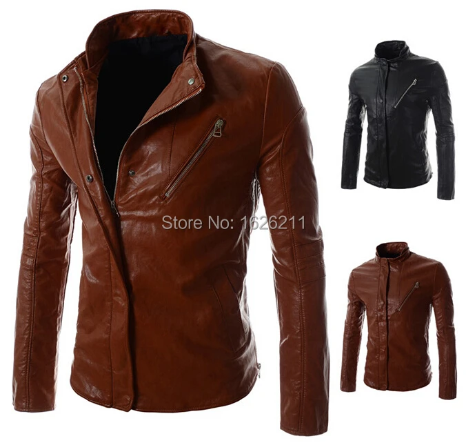 New men leahter jackets casual slim fit long sleeve black leather jacket cardigan coat outwear men's clothing clothe ghgh | Мужская