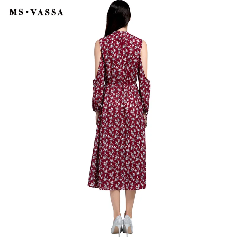 MS Vassa дамы платье Новинка 2017 года модные Для женщин в винтажном стиле с цветочным