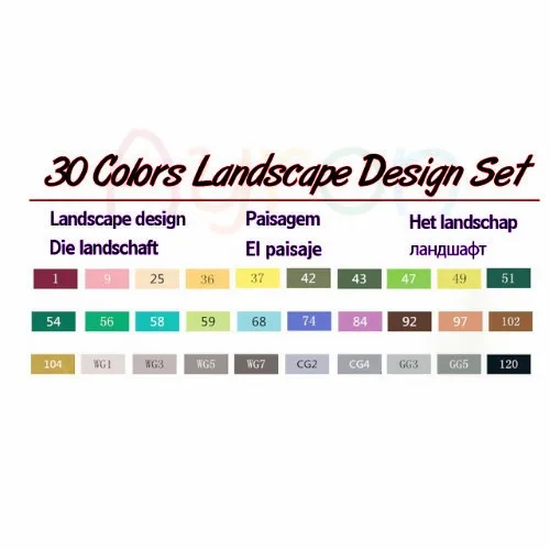 30 landscape set Touchfive, 30406080 цветов, двойная головка, художественные маркеры, ручка, маслянистая, алкогольная, эскиз, маркер, ручка, товары для рукоделия, для анимационного манга, рисование - Цвет: 30 landscape set