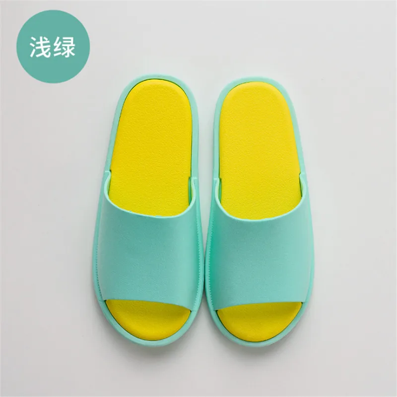 light green Женские шлепанцы; шлепанцы на плоской подошве; мягкие домашние Вьетнамки; мужские и женские шлепанцы; сверкающая однотонная обувь; пляжные сандалии - Цвет: light green