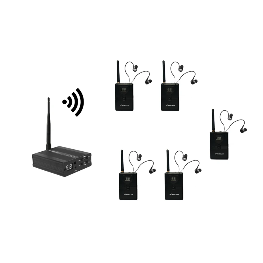 1Tx and 5 receivers TP-Беспроводной монитор Системы этап аудио монитор Системы Беспроводной в ухо монитор Системы 1 передатчик& 3/4/5/10 приемники - Цвет: 1Tx and 5 receivers