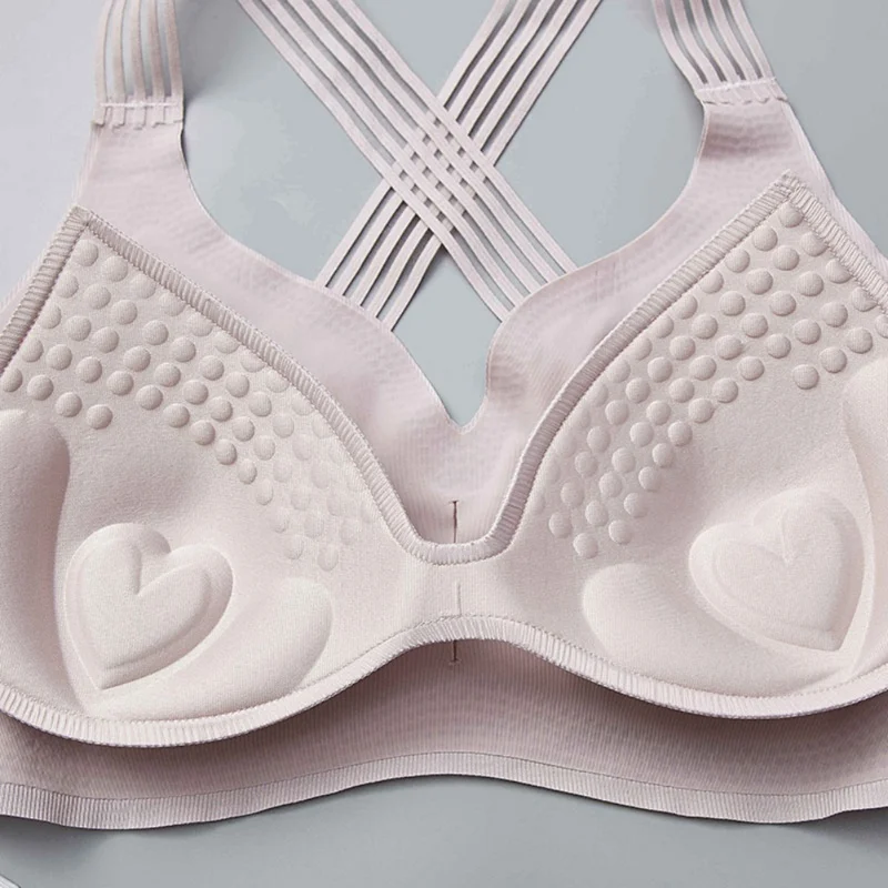 Бесшовный пуш ап женский бюстгальтер без косточек для фитнеса красивые