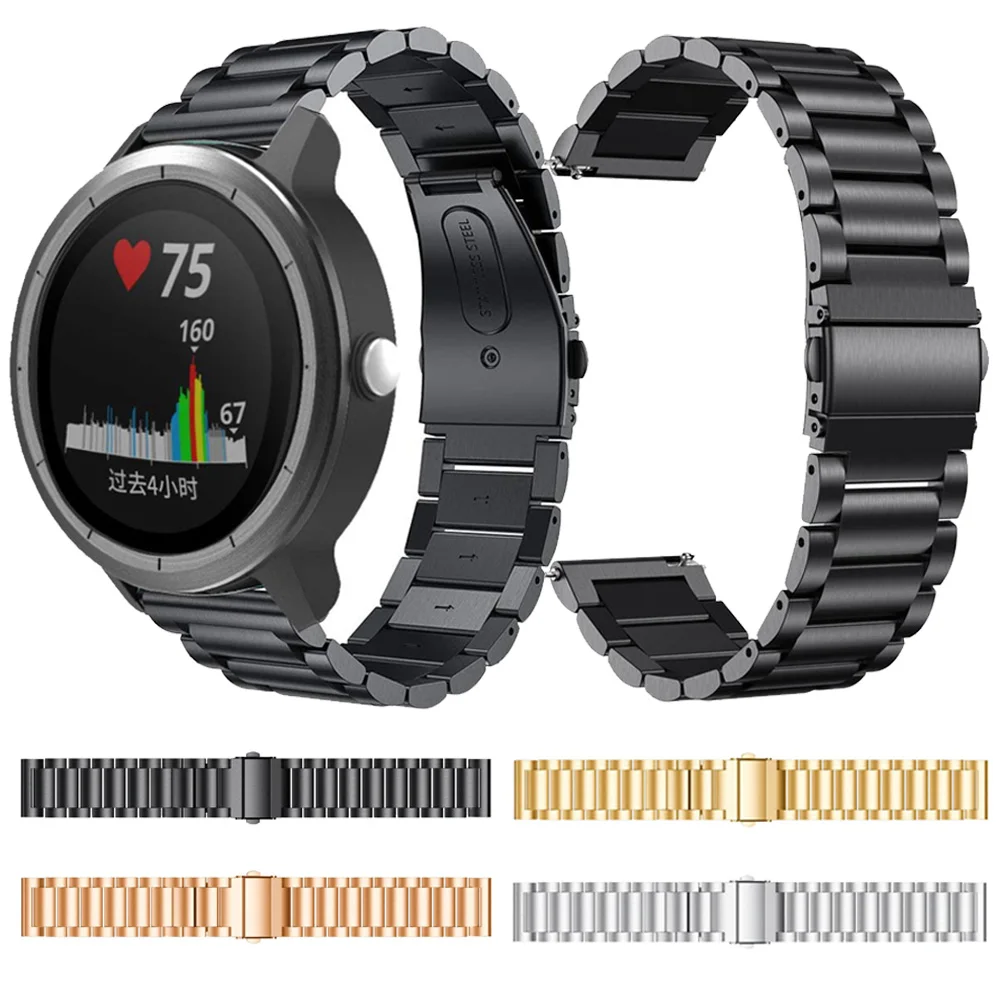 Ремешок из нержавеющей стали для наручных часов Garmin Vivoactive 3 браслет Vivomove HR Forerunner