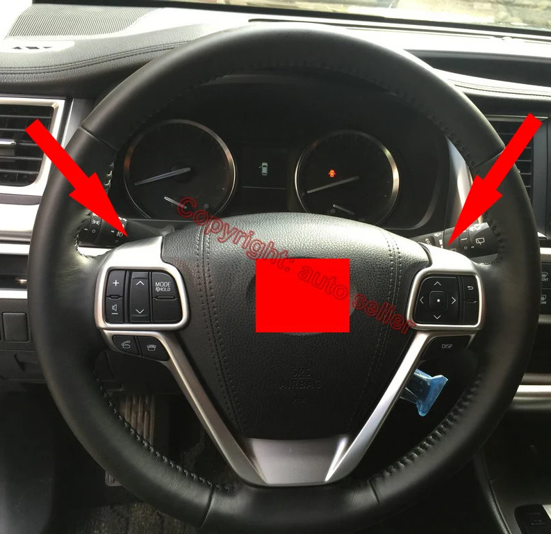 

ABS Pearl Chrome Steering Wheel Trim Cover For Toyota Highlander 2014-2019