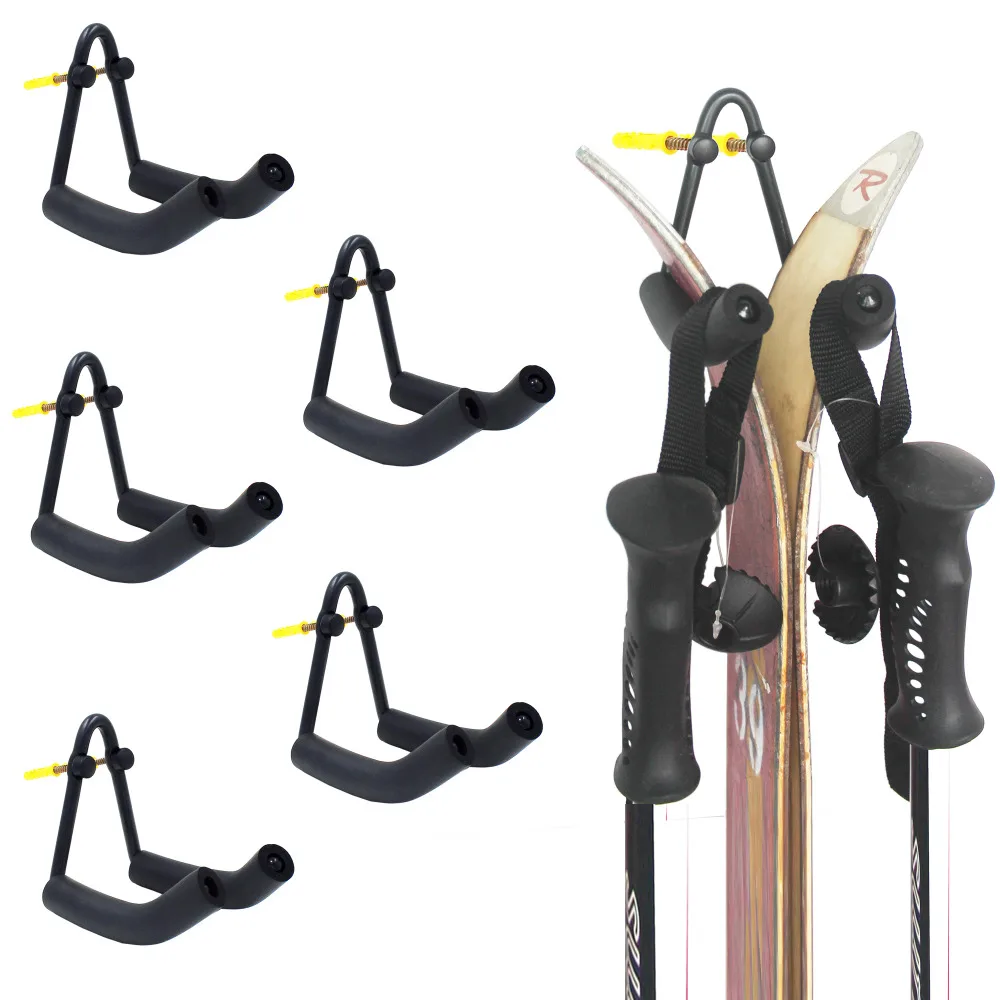 V style Ski настенный держатель для лыж удерживайте лыжи и палки без палок в