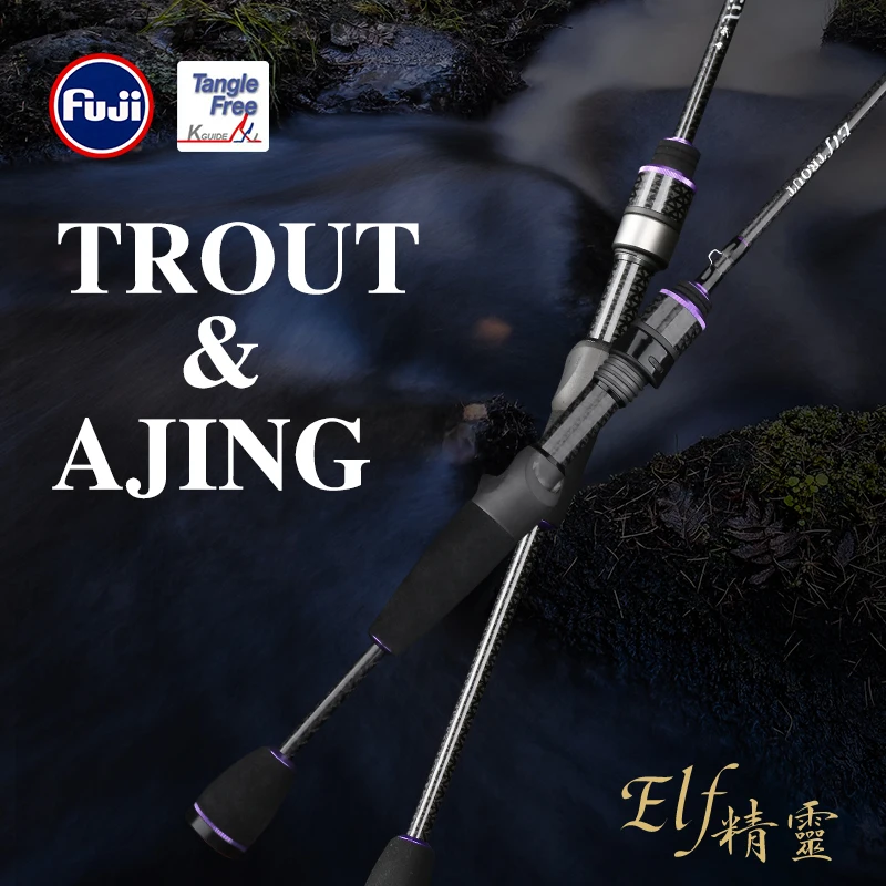 TSURINOYA AJING Спиннинг для ловли форели Удочка ELF 1 83 m 88 UL F 2 Secs Rod FUJI Guide аксессуары Rockfish