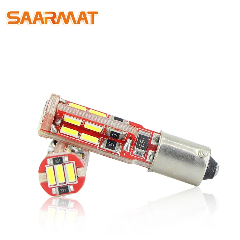Светодиодная лампа SAARMAT 2x BAX9S H6W 6000K белый 19SMD Canbus без ошибок парковочные боковые