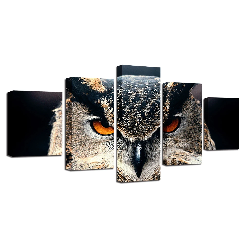 Современный дом гостиной настенные художественные украшения 5 шт. Животные Сова