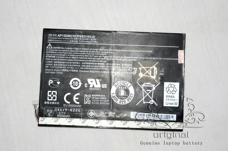 Новый оригинальный аккумулятор JIGU 1ICP4/83/103 2 AP12D8K для Acer Iconia W510 W510P P3 171 3 7 в 7300 мАч 27