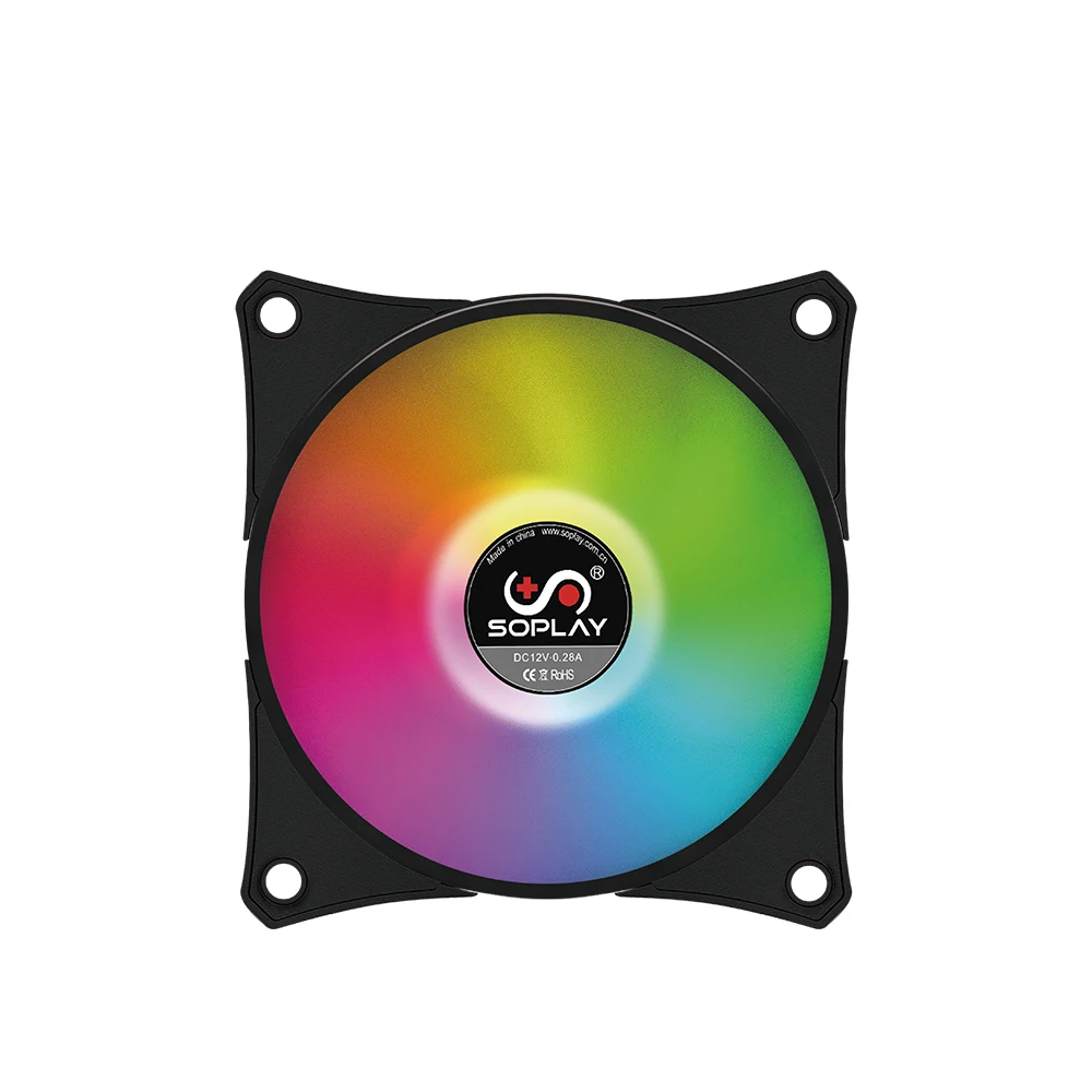 SOPLAY RGB светодиодный чехол для ПК 120 мм вентилятор кулер ШИМ регулируемый цветной ПК Вентилятор чехол для компьютера Вентилятор охлаждения радиатора гидравлический подшипник