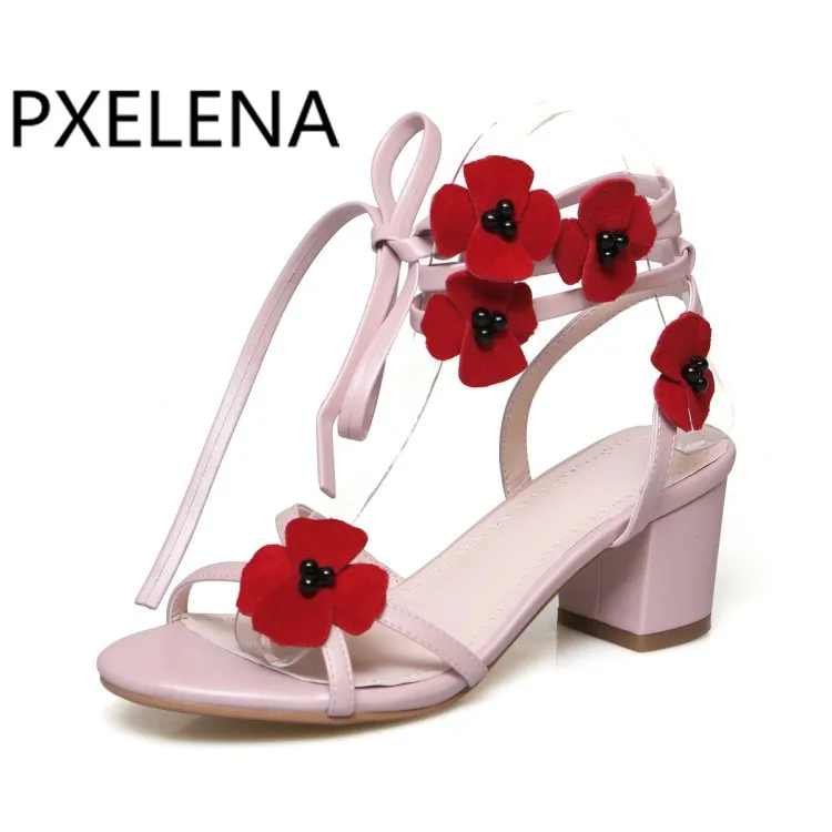 Сандалии гладиаторы PXELENA женские дизайнерские босоножки на квадратном каблуке с