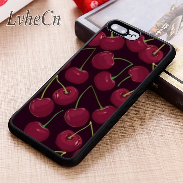 Чехол для телефона LvheCn с красными вишенками iPhone 5 6 6s 7 8 plus X XR XS max 11 12 Pro Samsung Galaxy S7 edge