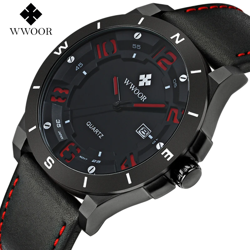 Бренд wwoor Для мужчин часы Повседневное Спорт Кварц Orologio Uomo кварцевые винтажные