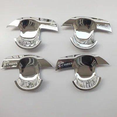 4 шт. хромированные чехлы на дверные ручки Suzuki SX4 S Cross 2013 2014|door handle bowl covers|chrome doorfor