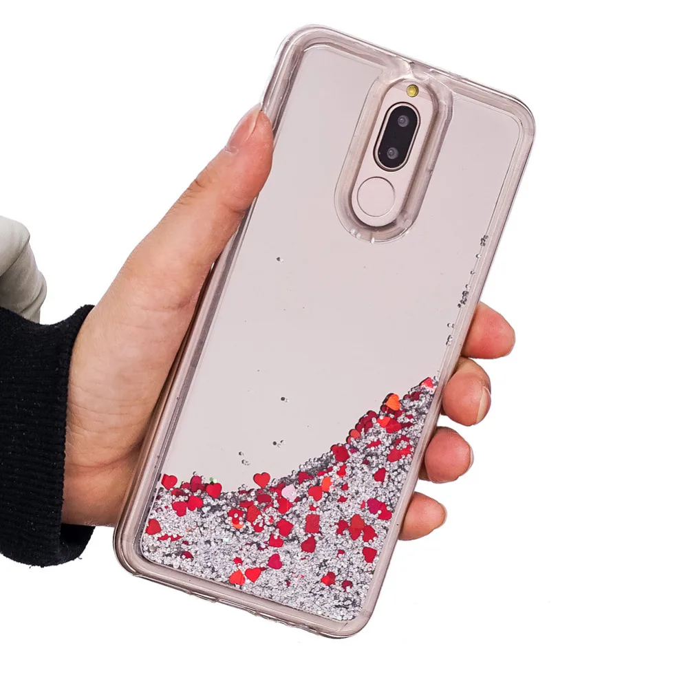 Модные ясности TPU чехол для Huawei Mate 10 Lite зеркальный блеск зыбучие пески шт жесткий