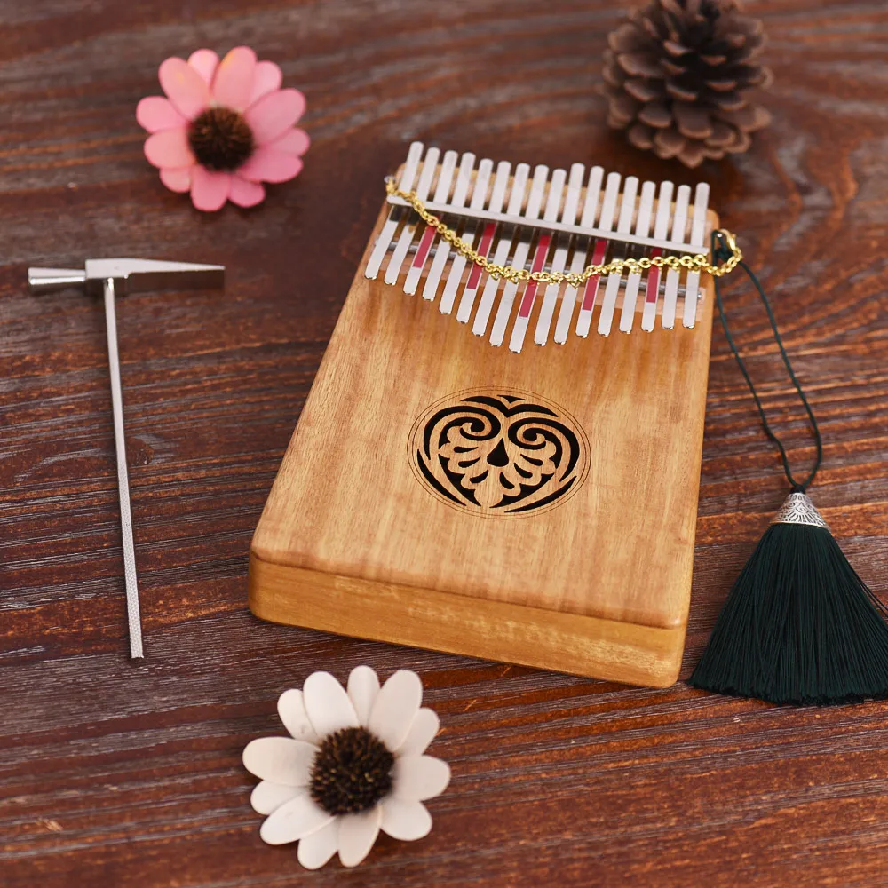 Ампулы Kalimba Mbira игрушечное пианино Sanza 17 клавиш из цельного дерева палец