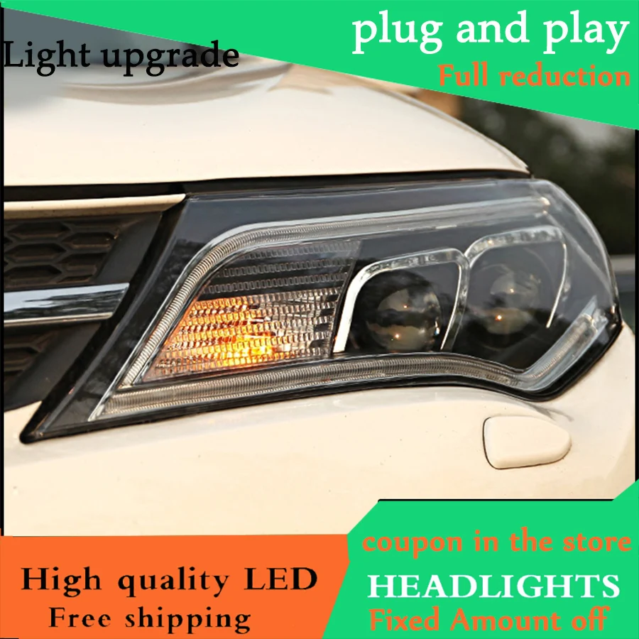 Car styling case for Toyota RAV4 2014-2015 Headlights LED Headlight DRL lens headlamps HID Xenon turnlight running light | Автомобили и