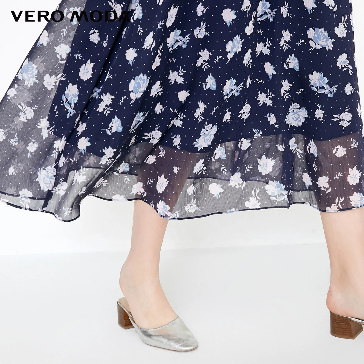 Vero Moda платье Макси/длинное пляжное платье с высокой талией и вырезом лодочкой | 31837B516