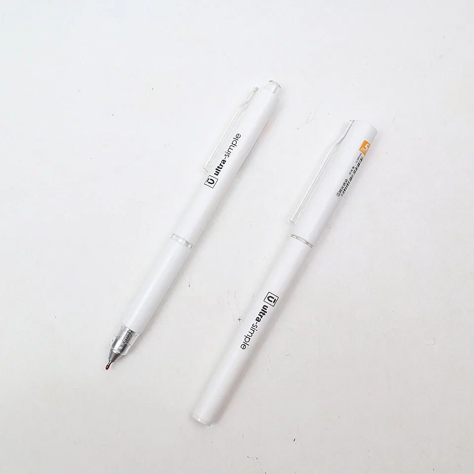 2-White 2 шт./лот, Высококачественная гелевая ручка, наконечник-супер тонкий, 0,38, черная, очень хорошая, гладкая, гелевая ручка, школьные принадлежности, канцелярские принадлежности - Цвет: 2-White