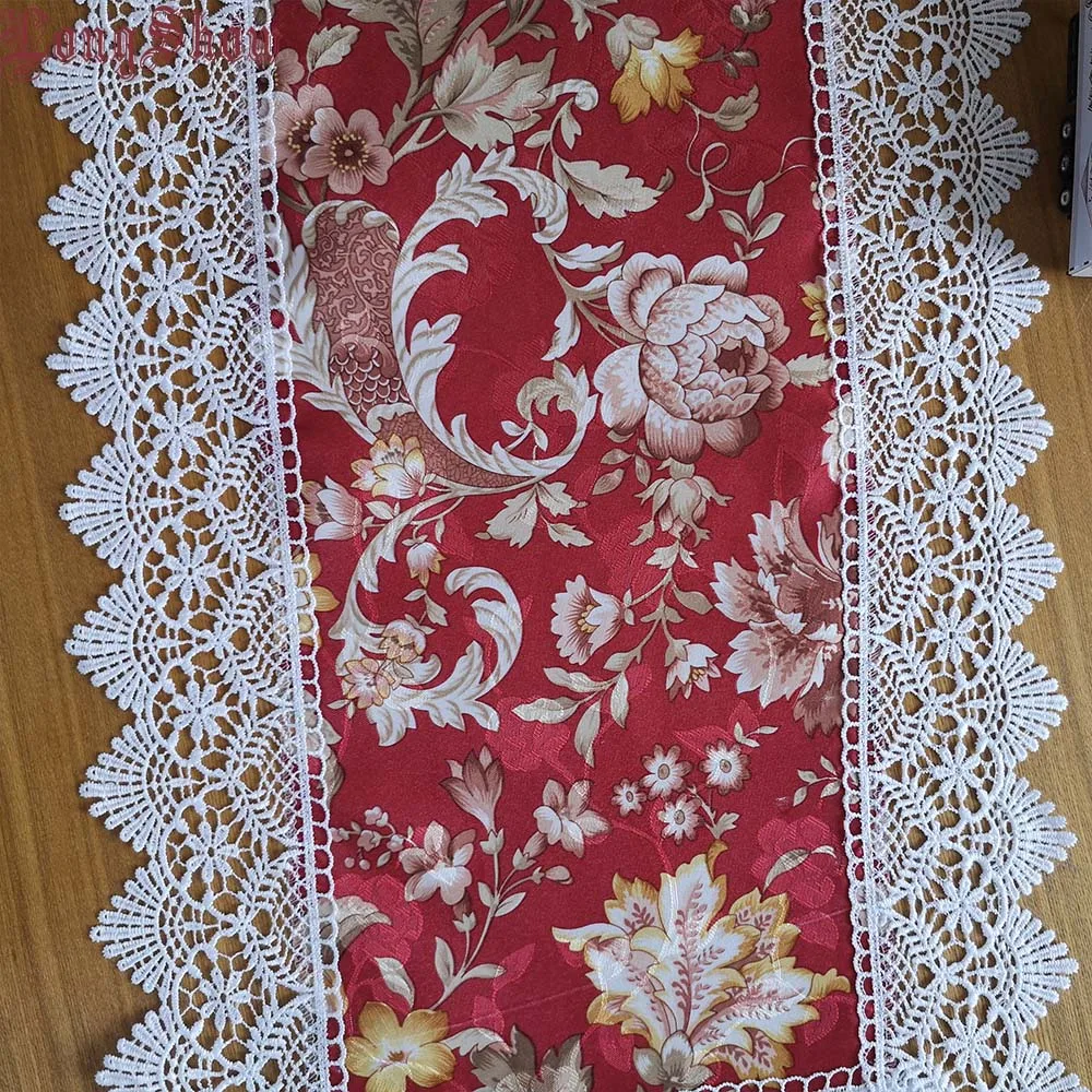 Новая мода Красный цвет жаккард 40x90 см настольная дорожка для дома вечерние, свадебные, рождественские украшения