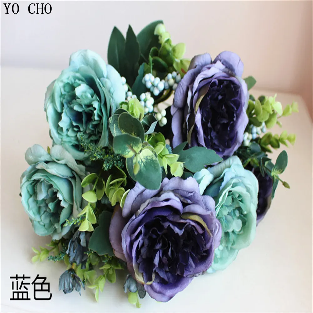 YO CHO большой Искусственный Пион Букет высокого качества оптом искусственные