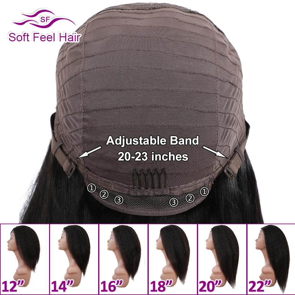 Soft Feel Hair 4x4 парик с закрытием шнурка бразильский кудрявый прямой парик Remy кружева Закрытие человеческих волос парики для черных женщин 180% Плотность