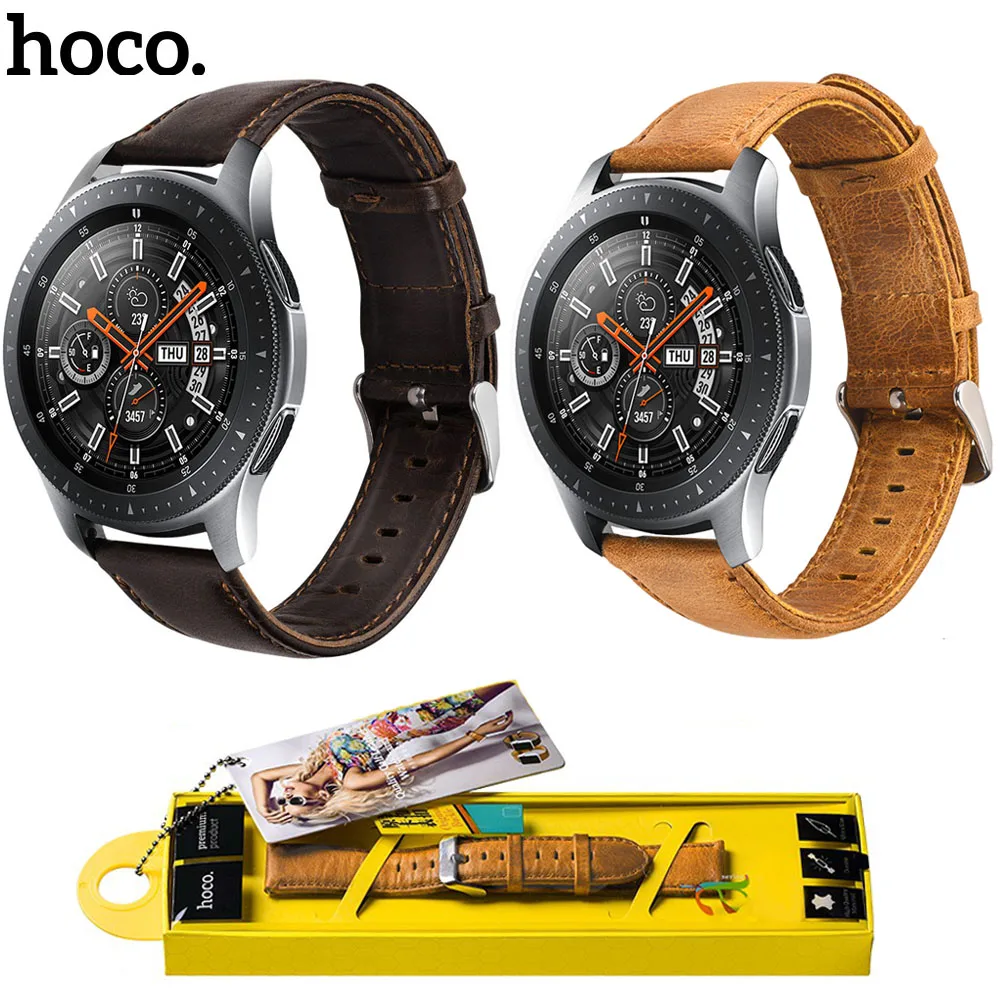 HOCO ретро коричневый ремешок из натуральной кожи для samsung Galaxy Watch 46 мм версия SM-R800 браслет Ремешки для наручных часов