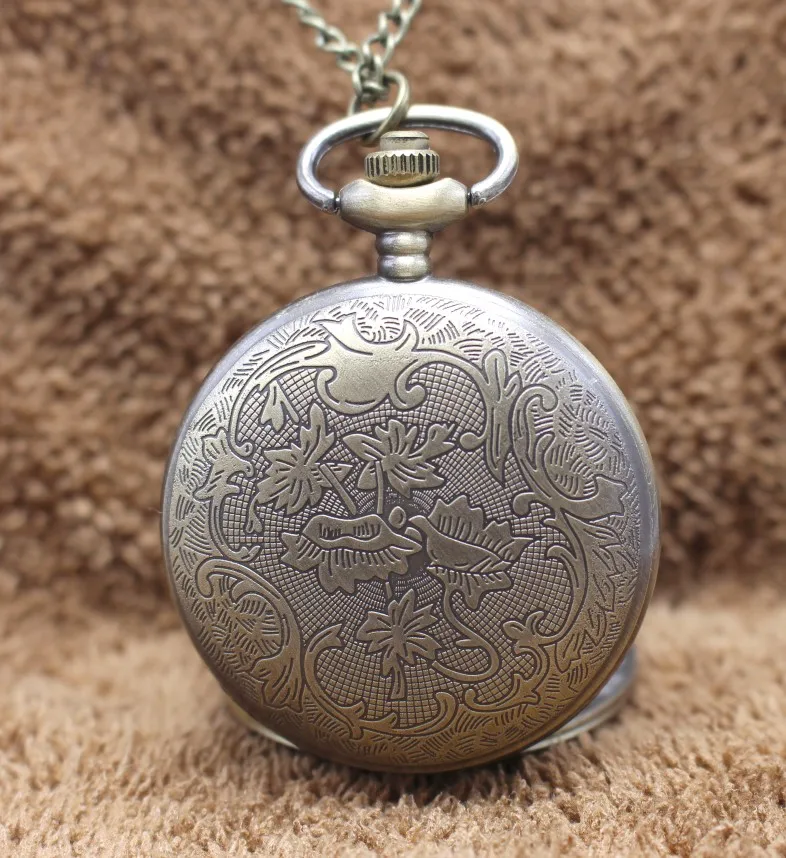 

New Arrival Fashion Quartz Good Quality Bronze Antiques Pendant Men And Woman Necklace pocket watches Gift