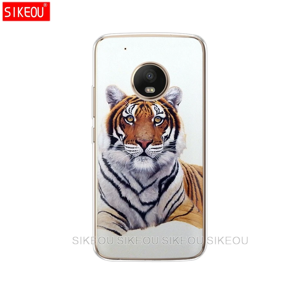 Силиконовый чехол для телефона Motorola Moto G6 G5 G5S Z2 Z3 PLAY PLUS X4 E4 E5 C animal tiger|Бамперы| |