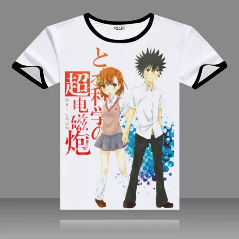 2017 футболки для костюмированной вечеринки Aru Majutsu no Index черные костюмы с круглым