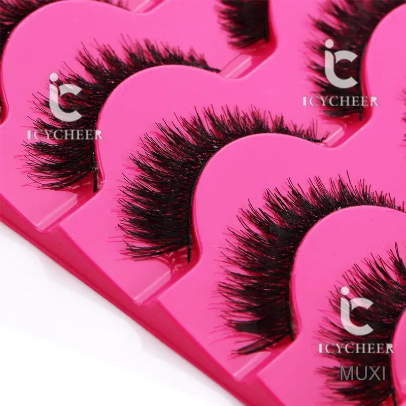 Makuep 5 Париж Природный крест длинные ручной работы Накладные ресницы расширение |