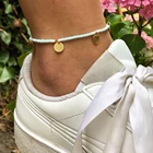 Круглый Кулон эластичные браслеты на лодыжку 2020 для женщин новый камень браслет на ногу из бисера богемные браслеты на ногу Бохо океан Ювелирные изделия Прямая поставка