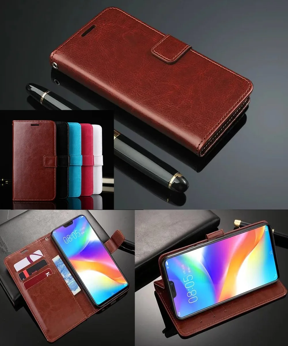Кожаный чехол книжка с подставкой для Vivo V9 / Y85 Z5X Y17 V15 S1 Pro Y71 кошелек Vivi