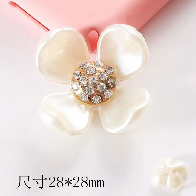 20 шт./лот металлические пуговицы с кристаллами и жемчугом для свадьбы ручная