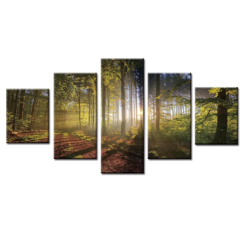 

5 Panels Pastoral landscape series Canvas Print Painting Modern Canvas Wall Art for Wall Picture Home Decor Artwork