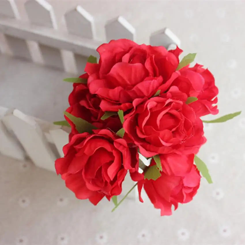 Искусственная искусственная шелковая головка розы 6 шт. 4 см украшение для дома