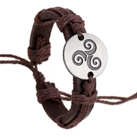 fashion 2022 teen wolf triskele bracelet for women men charm leather bracelet movies bangles wristband cuff mens jewellery