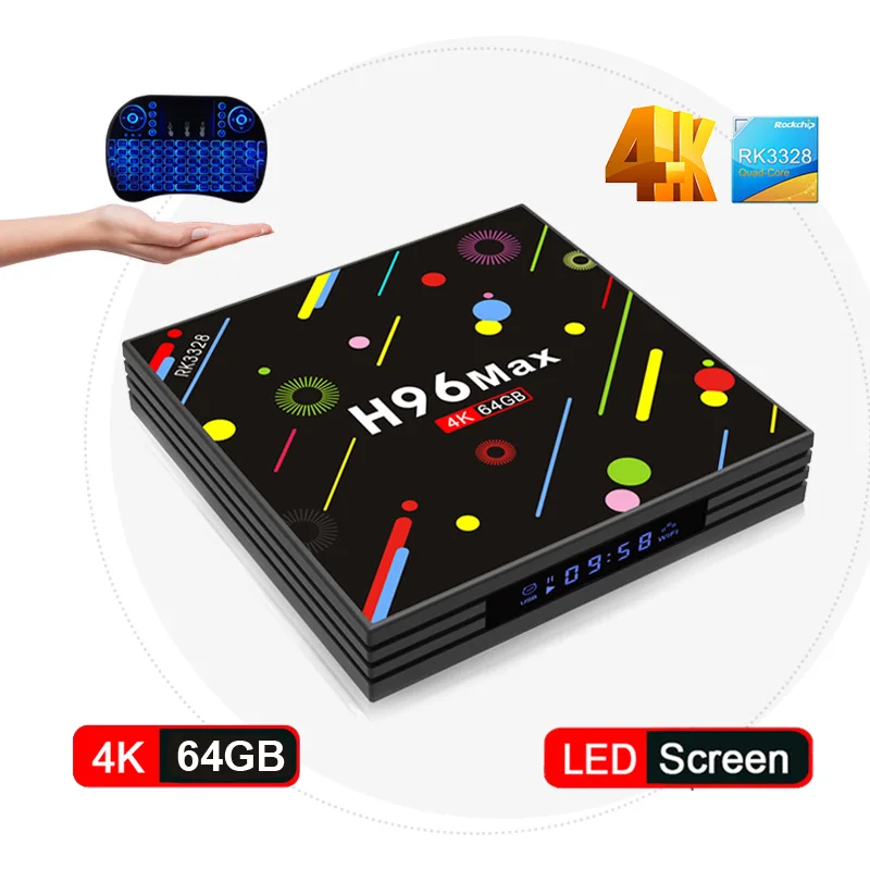 ТВ-приставка H96 MAX H2 Android 7 1 4 + 64 ГБ к Wi-Fi Bluetooth 0 | Электроника
