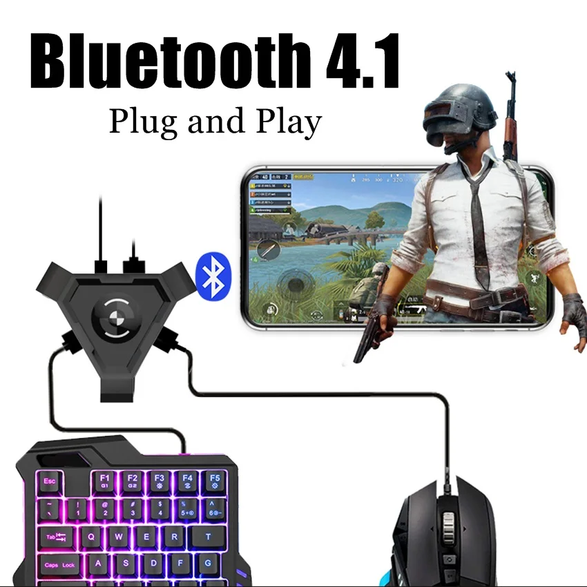 Мобильный геймпад PUBG контроллер Bluetooth 4,1 адаптер игровая клавиатура мышь конвертер для Android IOS телефона на ПК Пульт дистанционного управления - Цвет: B