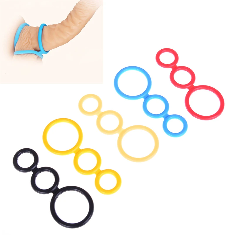 Новинка 2019 Мужское эротическое кольцо для пениса три клетки удлинение семейная