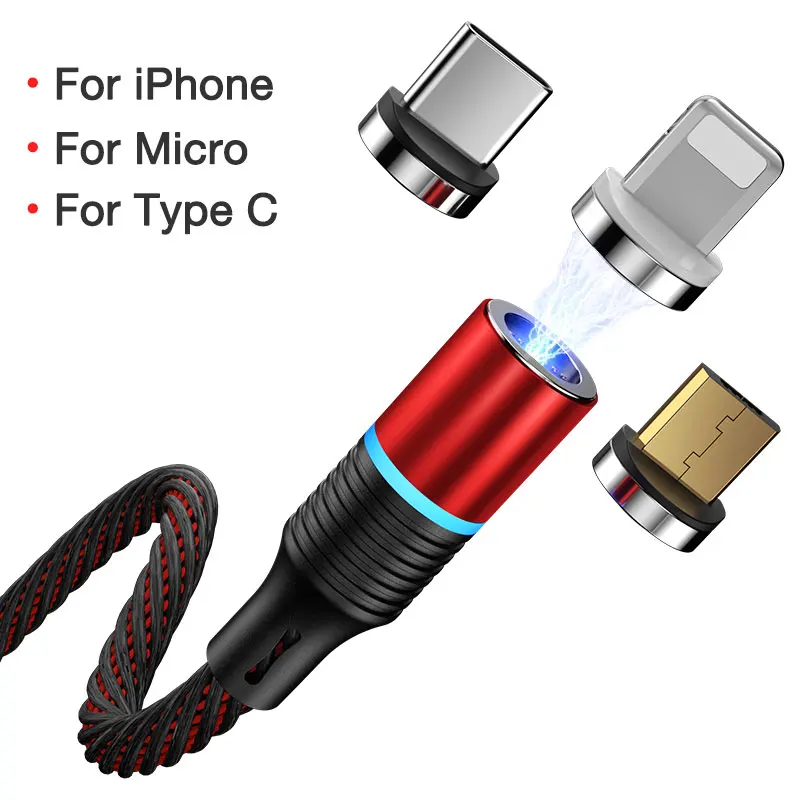 CAFELE Магнитный кабель Micro USB type C для iPhone samsung type-c, Магнитный адаптер для зарядки, кабель для мобильного телефона - Цвет: Red