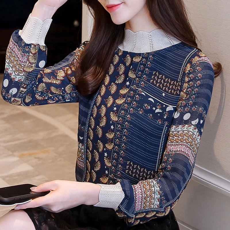 Женские топы и блузки с принтом шифоновая женская блузка рубашка размера плюс