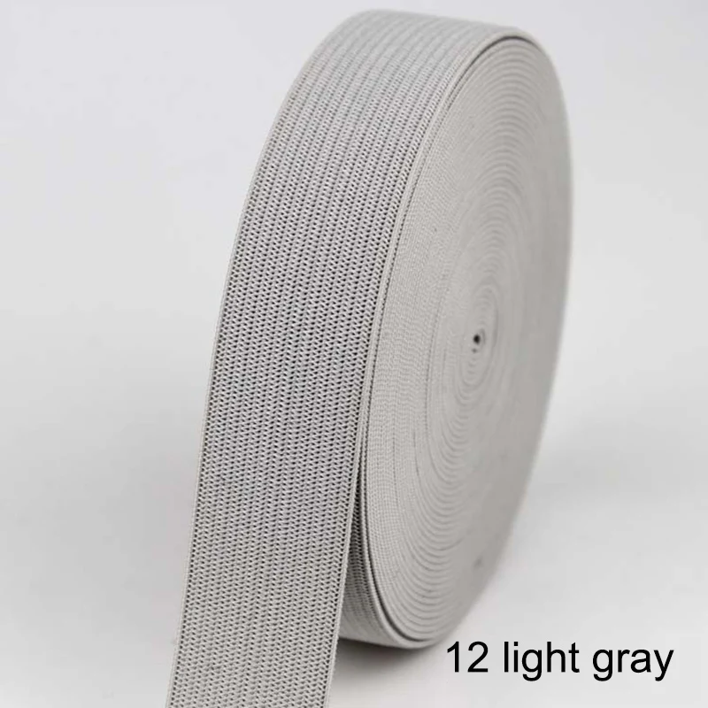 12 light gray 2 м/лот, 20 мм, цветные плоские эластичные ленты для шитья, аксессуары для свадебной одежды, эластичная лента для DIY, нижнее Белье для беременных - Цвет: 12 light gray