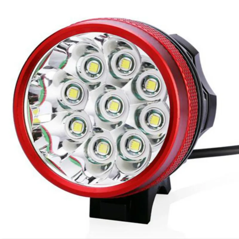 Jual Panas Lampu Sepeda 9x XM-L T6 LED Lampu Sepeda 7200 Lumen Sepeda Gunung Memancing Lampu 9600M Ah Tahan Air Dan Charger