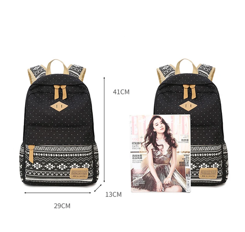 Брендовый комплект с геометрическим рисунком рюкзак для ланча Женский школьный